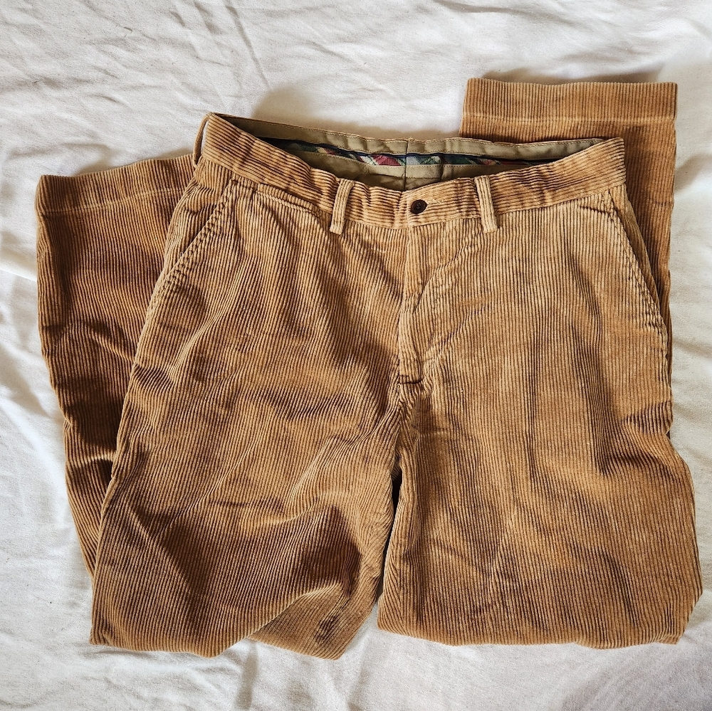 Vintage Polo Ralph Lauren Cords Corduroy Beige Size 34x30 Made In USA